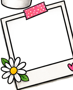 Polaroid-style illustration for creator work